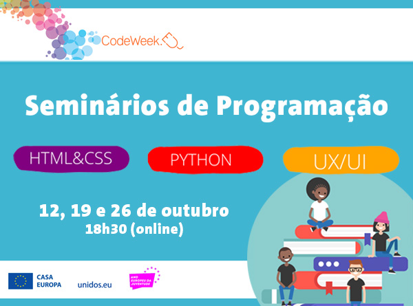 Semana Europeia da Programação: arranca novo ciclo de formação gratuita, 12, 19 e 26 de outubro de 2022